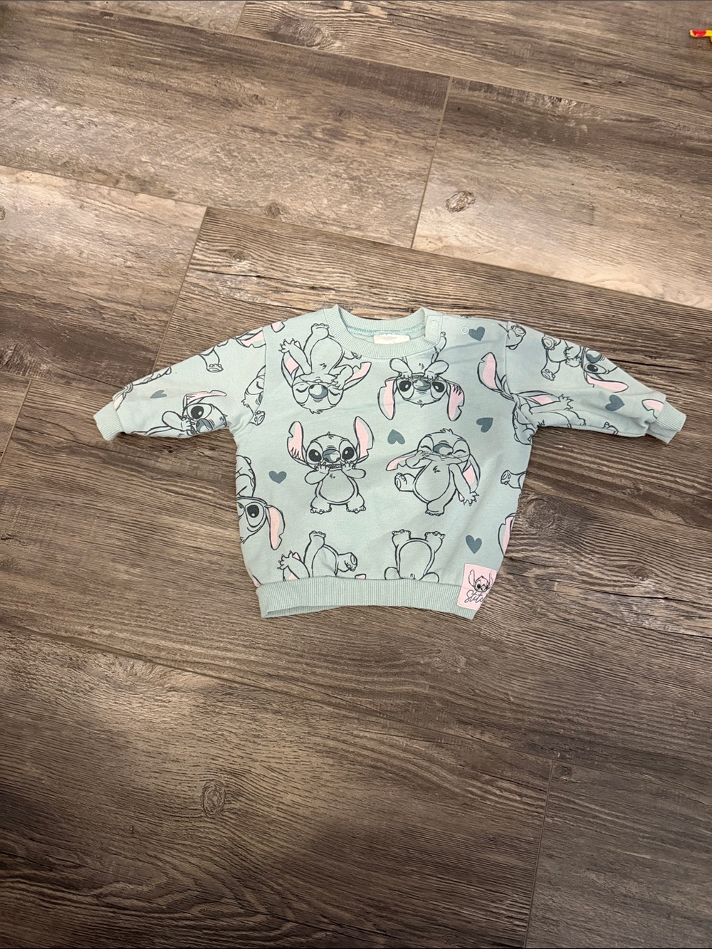 Disney Stitch Kids Mint Green Character Sweatshirt - Stitch Print